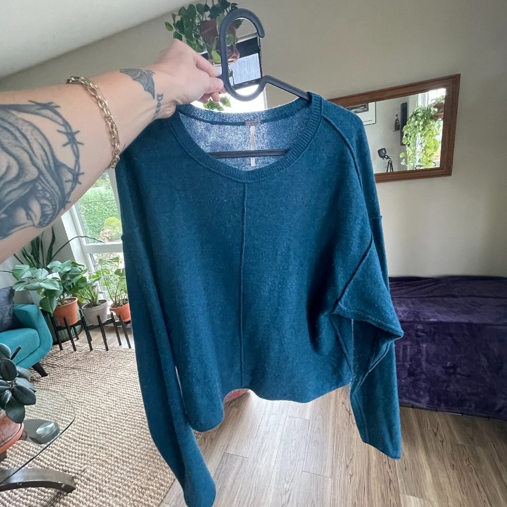 Free People Cropped Cashmere/Silk blend Sweater